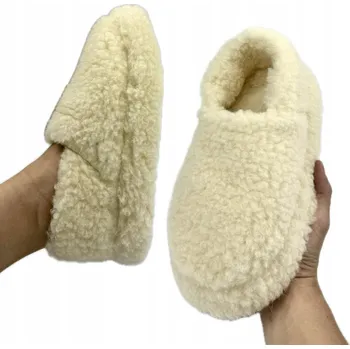 Dámské pantofle Pago Vlněné Bačkory Teplé Pantofle Dámské Nazouváky Přírodní Vlna R39