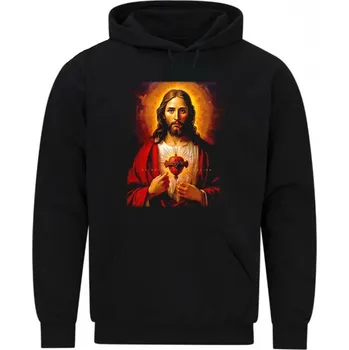 Pánská mikina Pánská mikina Srdce Spasitele (Velikost: 5XL, Barva: Černá)