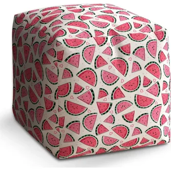 Taburet Sablio Taburet Cube Vodní meloun: 40x40x40 cm