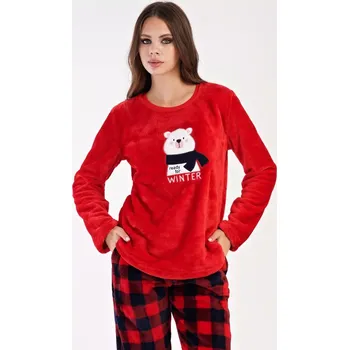 Pánské pyžamo Dámské pyžamo dlouhé Méďa se šálou tmavě modrá XL