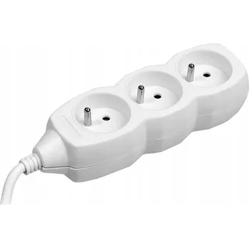 Napájecí kabel Prodlužovací kabel 3 zásuvky PowerCord 3m bílý