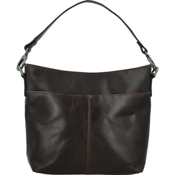 Kabelka Dámská kožená kabelka na rameno tmavě hnědá - Greenwood Winona hnědá