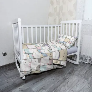 Povlečení Sablio Mikroplyšové dětské povlečení do postýlky Barevná koťátka - 100x135 / 40x60