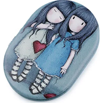 Kosmetické zrcátko Kapesní zrcátko holčička, malé, 5 tyrkys