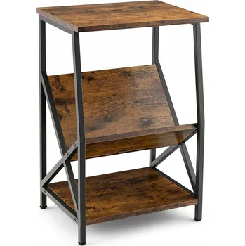 Konferenční stolek Konferenční stolek Costway obdélníkový 40x30x61 cm dub rustikální industrial