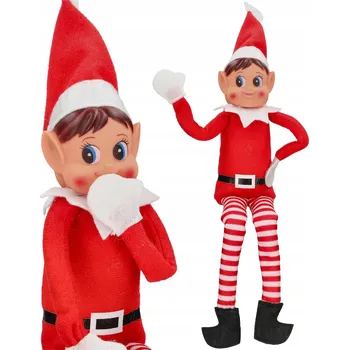 Figurka FIGURKA VÁNOČNÍHO SKŘÍTKA ELF PSOTNIK TRPASLÍK S DRÁTKY ZLOBIVÝ SKŘÍTEK