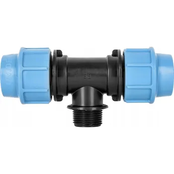 Vodovodní potrubí PE PN16 T-ROZDĚLOVAČ VNĚJŠÍ ZÁVIT 1 1/2"*63*63