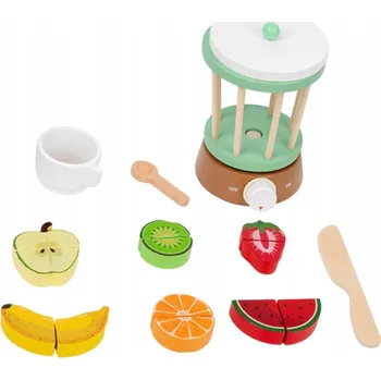 Dřevěná hračka Dřevěná sada mixér a odšťavňovač, ovoce na krájení YY-3378