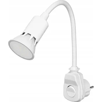 Lampička Zásuvková lampička s LED žárovkou bílá GU10 AWA ORNO