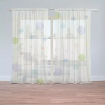 Záclona Sablio Záclony Tříbarevné puntíky: 2ks 150x250cm