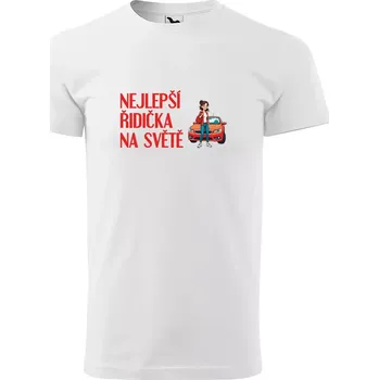 Sablio Tričko s potiskem Nejlepší řidička na světě - bílé 5XL