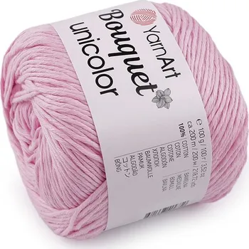 Příze Bavlněná pletací příze Bouquet Unicolor 100 g - 5 (3211) růžová sv.