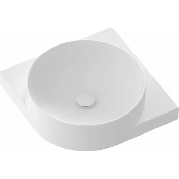 RAVAK Umyvadlo Ravak Yard 45 C rohové tenkostěnné na konzoli, bez otvoru pro baterii, bez přepadu, bílá mat, XJX0E045000 XJX0E045000