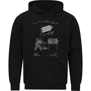 Pánská mikina Pánská mikina Tabákový Stroj Patent C. A. Snyder (Velikost: 5XL, Barva: Černá)