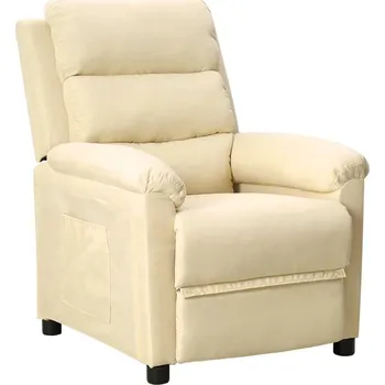 Křeslo vidaXL Polohovací křeslo textil [342344] Barva: krémová