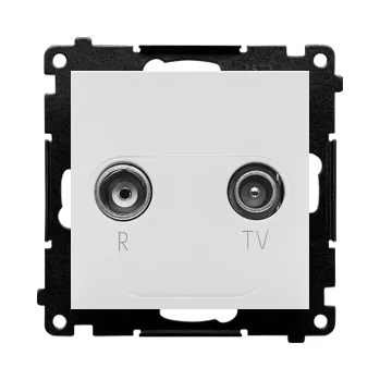 Elektrická zásuvka Zásuvka anténní R+TV koncová, 1x vstup: 5÷862 MHz, Simon 55 TAZ.01/114, šedá světlá