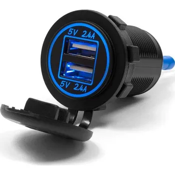 Osvětlení pro motocykl BIKETEC motocyklové dvojitá zásuvka s osvětlením pro montáž na rovné plochy (kapota, kufr) nebo na řídítka - vyžaduje adaptér BTMUS28 (BIKETEC motocyklové dvojitá zásuvka s osvětlením pro montáž na rovné plochy (kapota, kufr) nebo na řídítka - vyžaduje)