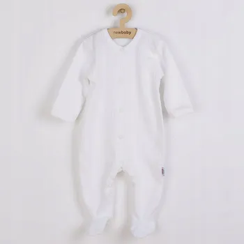 NEW BABY Bavlněná kombinéza pro miminko Praktická bílá pro chlapce - velikost 86 (12-18 měsíců)