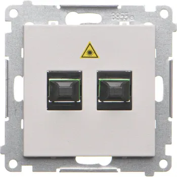 Elektrická zásuvka Zásuvka optická 2 násobná SC/APC, Simon 55 TGS2.01/114, šedá světlá