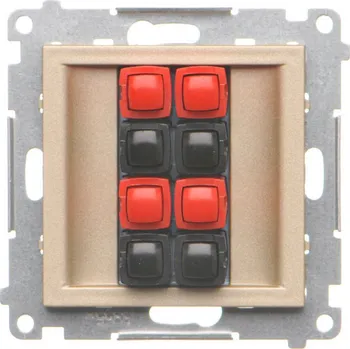 Elektrická zásuvka Zásuvka reproduktorová 4 násobná s popisným polem, pro připojení 4, Simon 55 TGL4.01/144, champagne metalizovaná