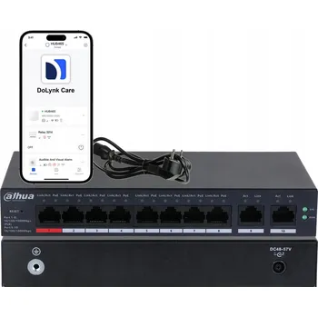 Switch SWITCH ŘÍZENÝ POE 8xPoE+ 2xUplink 10/100/1000Mbps Dahua CS4010-8GT-110