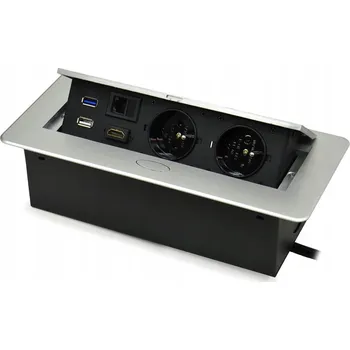 Elektrická zásuvka Elektrická Zásuvka na pracovní desku Spacetronik stříbrná