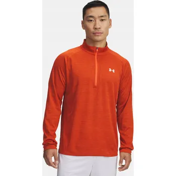 Pánské tričko Tričko Under Armour UA Tech Textured 1/2 Zip-ORG s dlouhým rukávem, velikost L