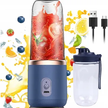 Mini mixér na smoothie, odšťavňovač, USB-C mixér na džusy 1500mAh 400ML*2