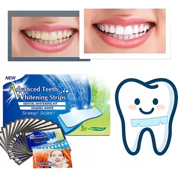 Přípravek na bělení zubů GELOVÉ PÁSKY NA BĚLENÍ ZUBŮ ČIŠTĚNÍ ZUBŮ SVĚŽÍ DECH 14 PÁSKŮ