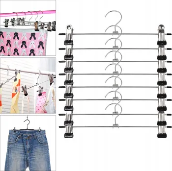Sušák na prádlo Nerezový protiskluzový sušák na oblečení s klipem a sušák na kalhoty