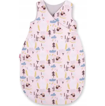 Zavinovačka Medvídci a ježci růžový spací pytel pro děti bavlna M 3-12 měsíců TOG 2.5 celoroční