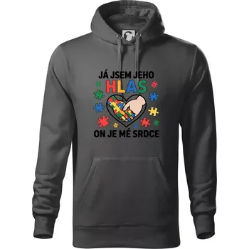 Pánská mikina Podané ruce - Já jsem jeho hlas - Mikina pánská Cape s kapucí - XL ( Ocelově šedá )