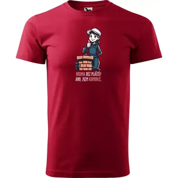 Pánská móda Sablio Tričko s potiskem Ano, jsem kominice - červené 4XL