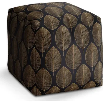 Taburet Sablio Taburet Cube Zlaté listy: 40x40x40 cm