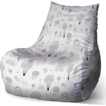 Sedací pytel Sablio Sedací vak Bean Malované horkovzdušné balony - 100 x 90 x 45 cm