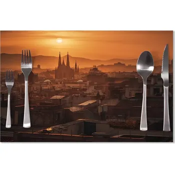 prostírání Sablio Prostírání Barcelona Night Skyline: 40x30cm