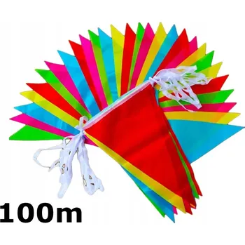 TROJÚHELNÍKOVÉ Praporky KOSTELNÍ, NAROZENINOVÉ, KOMISE, BAREVNÁ Girlanda 100m