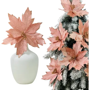 Vánoční dekorace Vánoční hvězda RŮŽOVÉ KVĚTY na vánoční stromeček ozdoby VÁNOČNÍ HVĚZDA 29 cm