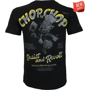 Pánské tričko Pánské černé tričko Yakuza Premium Selection YPS 4009, Chop by Chop Velikost: 5XL