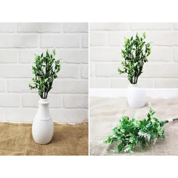 umělá květina Kytice ZELENÁ S ČERVENÝMI KONCOVAMI 35 cm