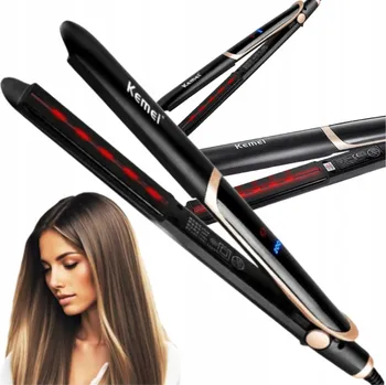 Žehlička na vlasy Prostownica 2w1 z Jonizacja Podczerwien Kemei pro Úpravu Vlasů - Narovnává i Natáčí