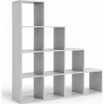 Vasagle Úložná police, regál KALLA, 129,5x29x129,5cm, bílá