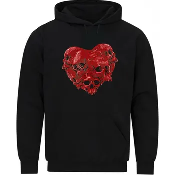 Pánská mikina Pánská mikina Srdce z Lebek (Velikost: 5XL, Barva: Černá)