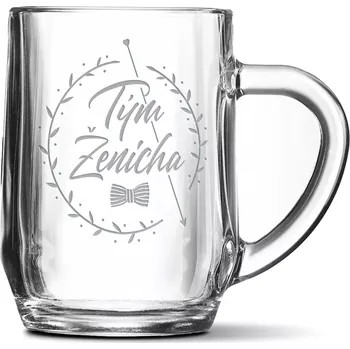 Sklenice Sablio Půllitr Tým ženicha motýlek: 0,5