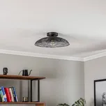 Stropní svítidlo Lindby Thorian, černá barva, železo, Ø 40 cm, E27 - Ø stříšky 13 cm 1 x 15 W LED