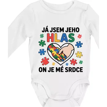 Podané ruce - Já jsem jeho hlas - Body kojenecké s dlouhým rukávem - Dlouhý r. 6-12 měs ( Bílá )