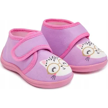 Dívčí bačkory DĚTSKÉ PAPUČE PRO DÍVKY NA SUCHÝ ZIP ELASTICKÉ LEHKÉ FIALOVÉ VELIKOST 25