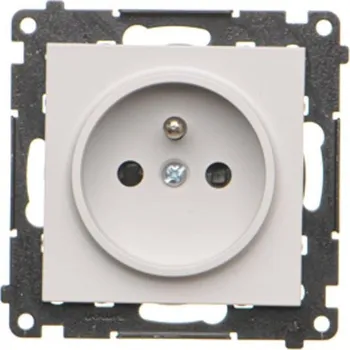 Elektrická zásuvka Zásuvka silová 1 násobná typ E, s uzemněním, se clonkami, 16 A / 230 V~,, Simon 55 TGZ1CZ.01/114, šedá světlá