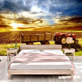 Tapeta Sablio Tapeta Traktor s vlečkou - 125x75 cm