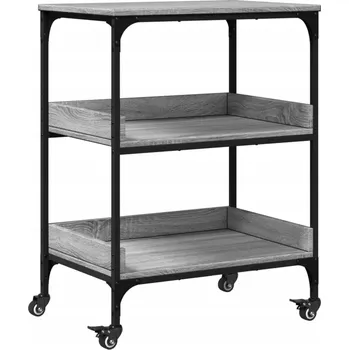 Servírovací stolek Kuchyňský vozík, šedý dub sonoma, 60x41x80,5 cm